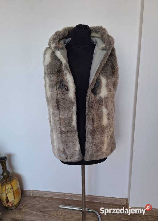 Brązowe wiosenne futerko przejściowe bezrękawnik Kraków