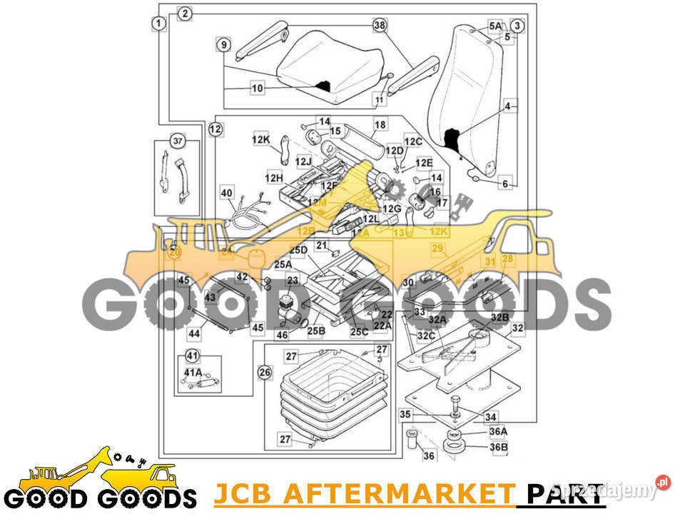 JCB PODUSZKA PNEUMATYCZNA FOTELA 40910444 Władysławów