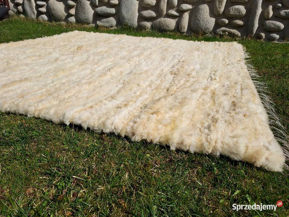 Skórzany Dywan z Wełny Owczej 200x200 Dywan ze Szaflary