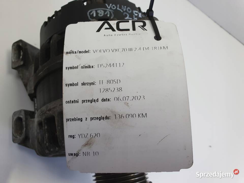 Volvo V70 III XC70 II 24 D5 ALTERNATOR 31419556 sprzedam