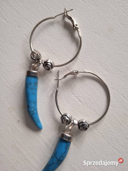 TURKUSOWE OKAZAŁE KOLCZYKI Piła sprzedam