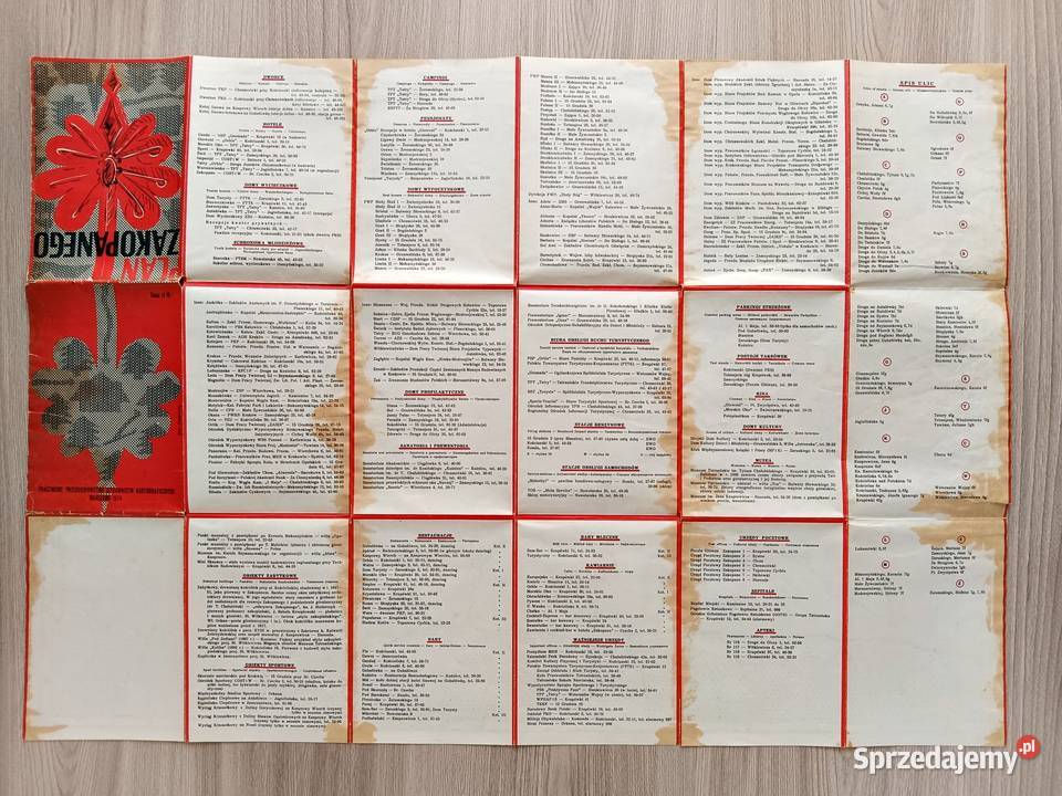 Plan Zakopanego Plan Miasta Zakopane PRL Kraków