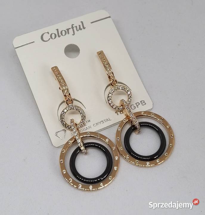 Eleganckie kolczyki ceramiczne złote Kołobrzeg sprzedam