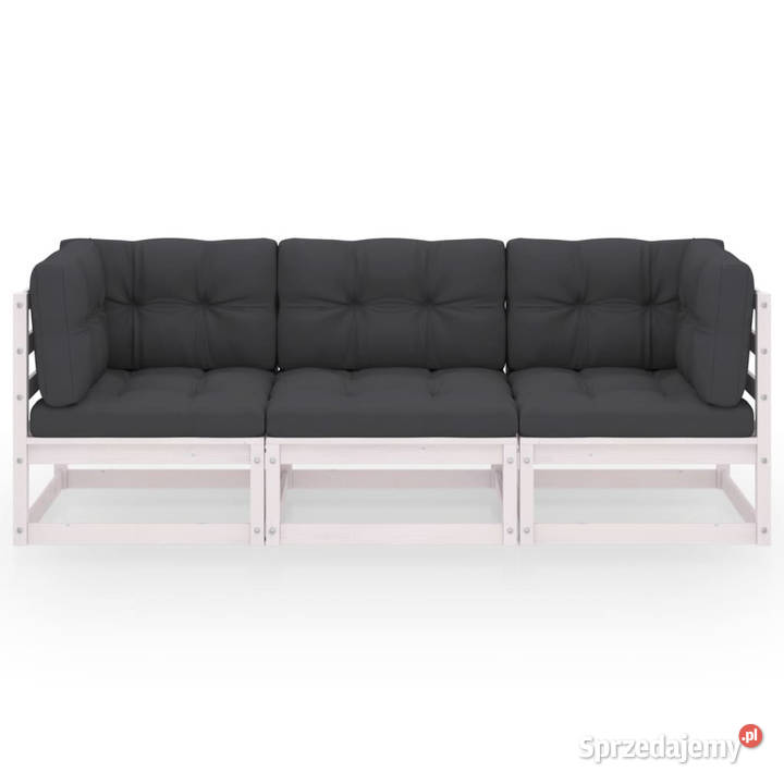 3osobowa sofa ogrodowa z poduszkami lite drewno