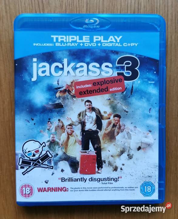 Jackass 3 Bluray DVD En 2010 okulary 3D Parzęczew sprzedam