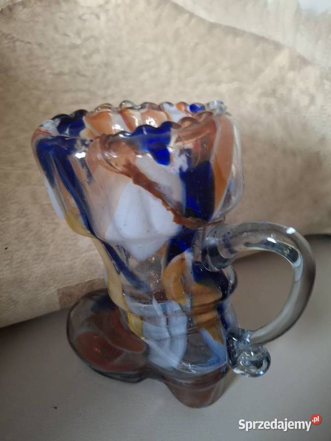 Kufel but szkło lane kolorowe lata 50 Warszawa