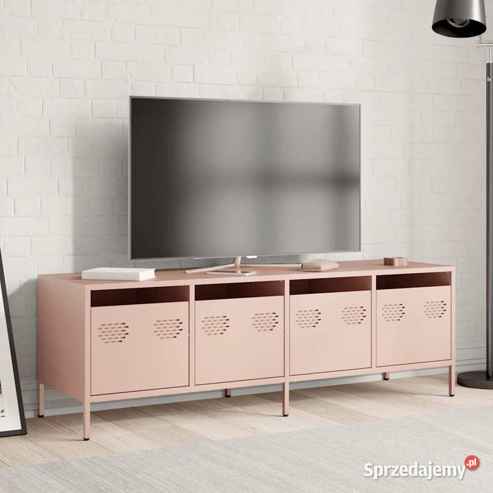 Szafka RTV różowa 135x39x435 stal walcowana na Warszawa