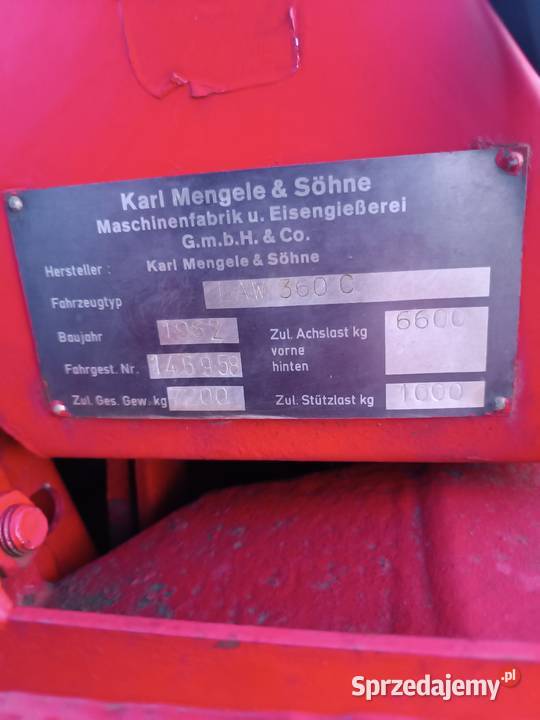 Przyczepa samozbierająca Mengele law 360 nieuszkodzony Wolsztyn sprzedam