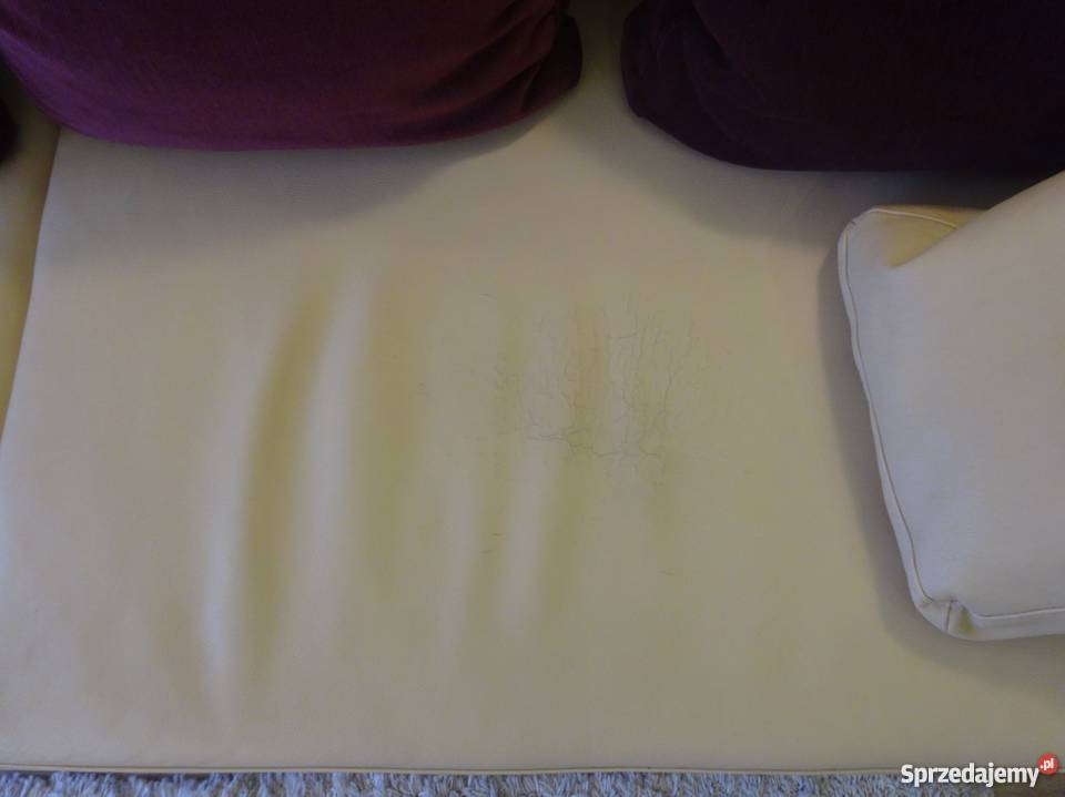 Sofa z funkcją spania WAJNERT ekoskóra brązowy/beżowy Olsztyn