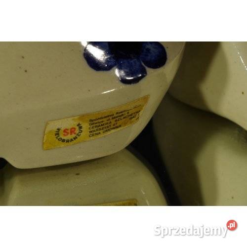Dwa ceramiczne pantofelki na kwiaty SR Gliwice śląskie