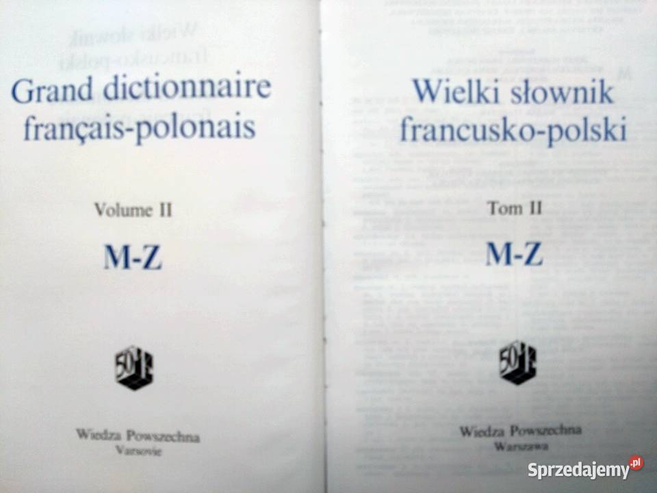 Wielki Słownik FrancuskoPolski WP Tom 2 MZ francuski Warszawa sprzedam