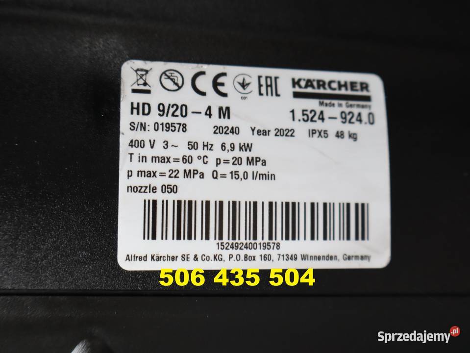 Myjka Ciśnieniowa Karcher HD 920 4M 2022 okazja Radom