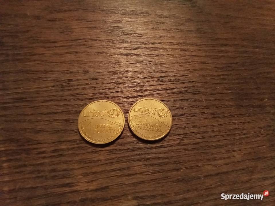 5 dobrych dukatów i 4 dukaty UNICEF komplet Warszawa