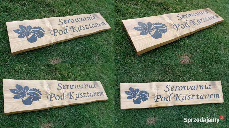 SZYLD DREWNIANY ozdobny na domek z drewna Dom i Ogród Roczyny