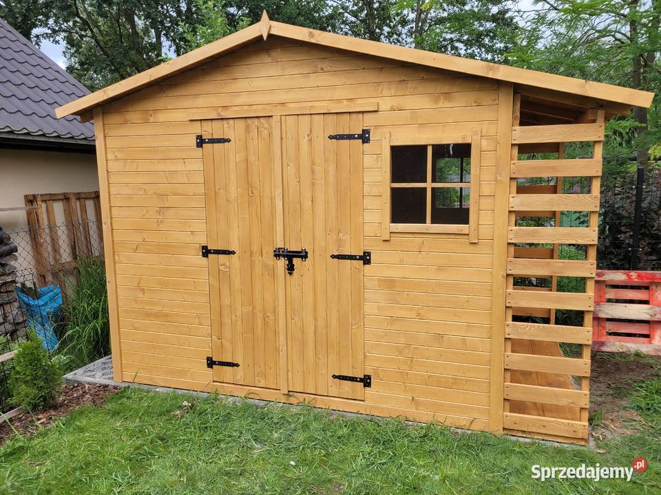 Domek narzędziowy ogrodowy z drewutnią montaż w Wrocław sprzedam