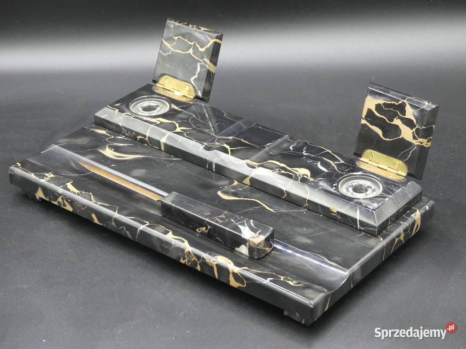 Piękny duży przybornik kałamarz garnitur na Poznań