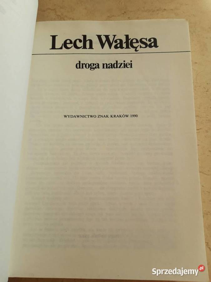 Droga nadziei Lech Wałęsa ZNAK 1990 Bielsko-Biała sprzedam