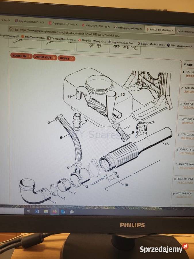 Zestaw części zamiennych do opryskiwacza Stihl