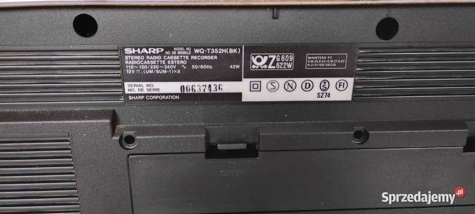 Kultowy Boombox SHARP WQT352H Vintage 90s Stan