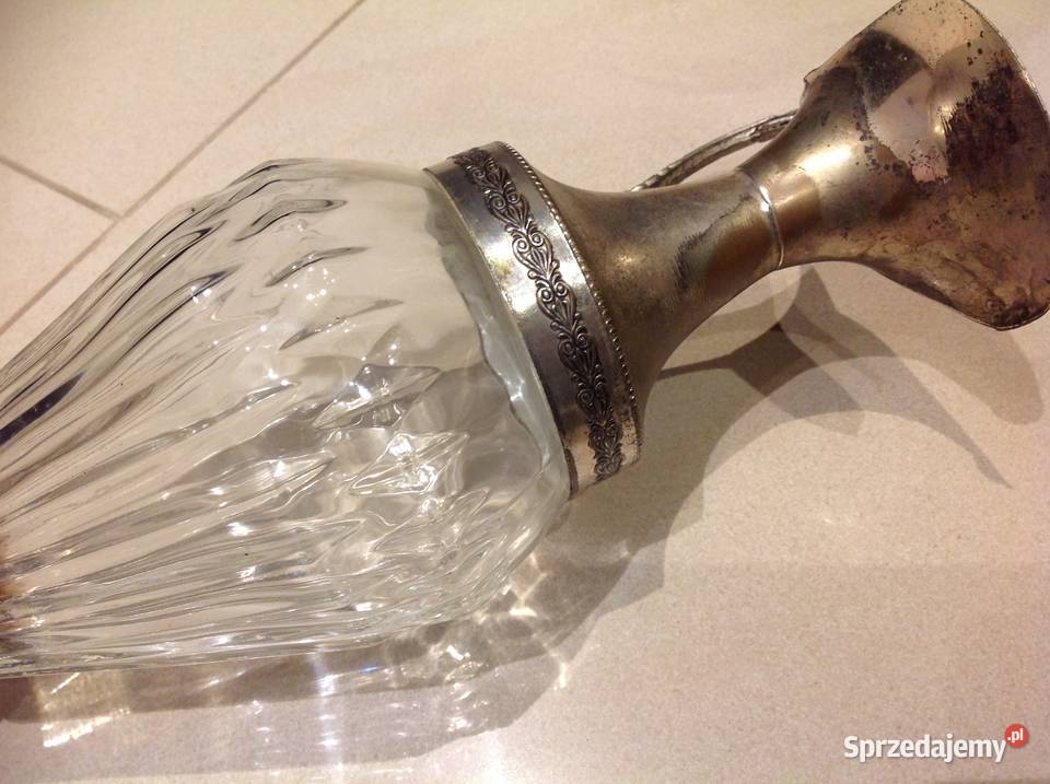 Stara Karafka Szkło Metal srebrzony Nowa Sól sprzedam