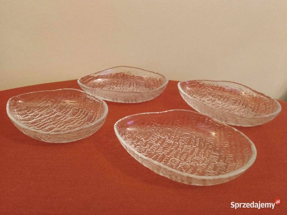 4 Paterki Szklane Ząbkowice DROST PRL Porcelana i szkło Wałbrzych sprzedam