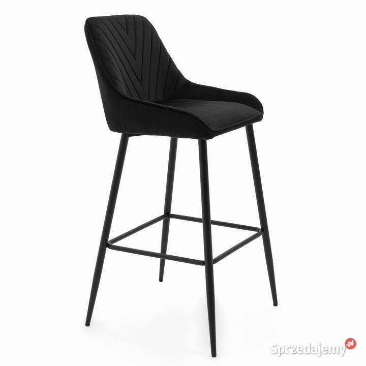 Czarny Hoker Tapicerowany Vasto Wysyłka 24H Krzesła Tarchały Małe
