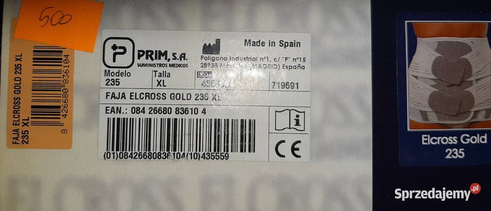 Pas ortopedyczny firmy ElCROSS GOLD model 235 Zdrowie i Uroda Sosnowiec