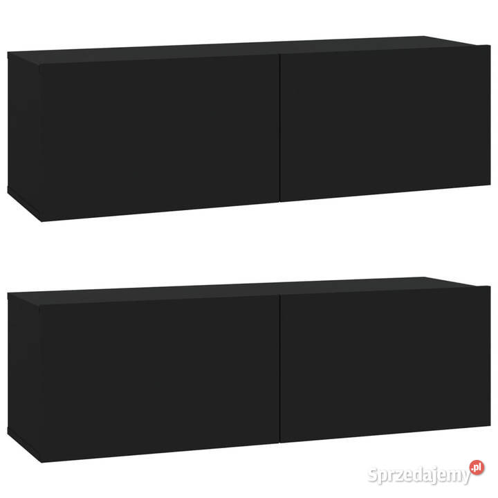 Szafki ścienne pod TV 2 czarne 100x30x30