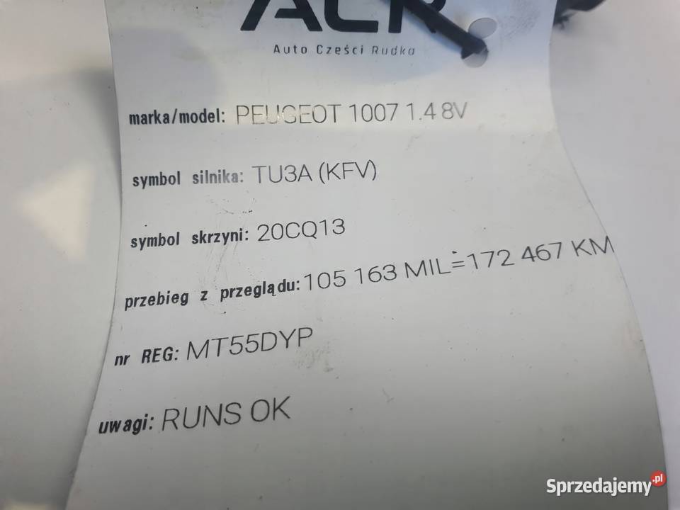 Peugeot 1007 14 8V CEWKA ZAPŁONOWA KFV 75 Janów sprzedam