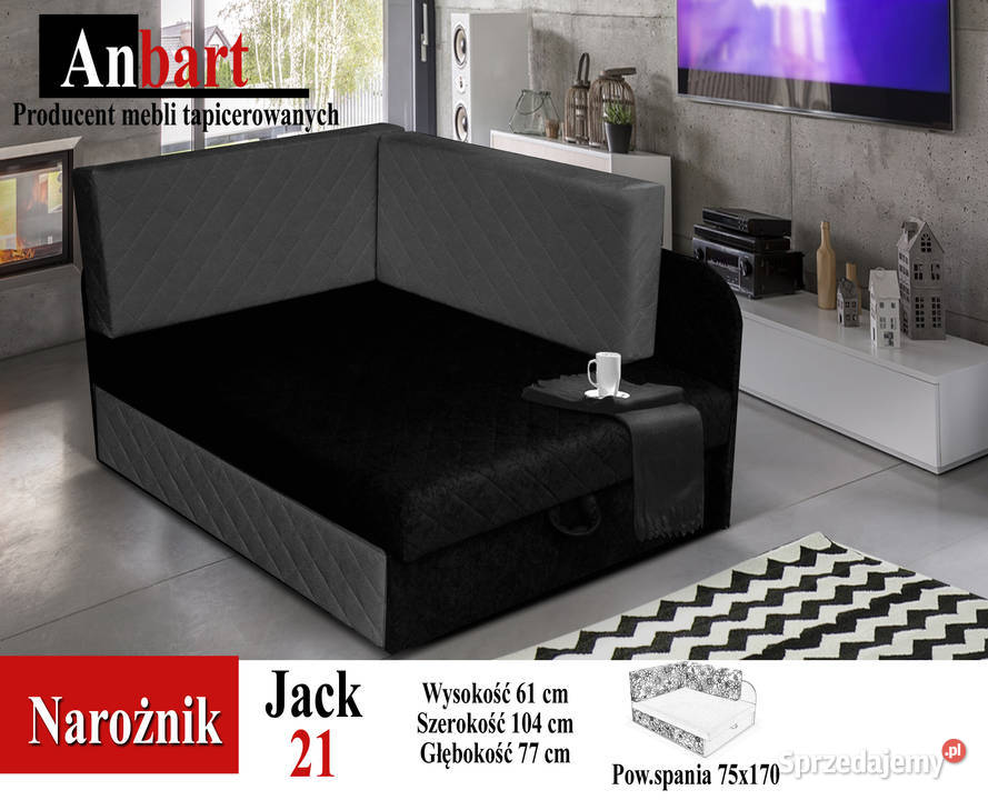 Łóżko narożne dziecka sofa rozkładana 170 75 wielkopolskie