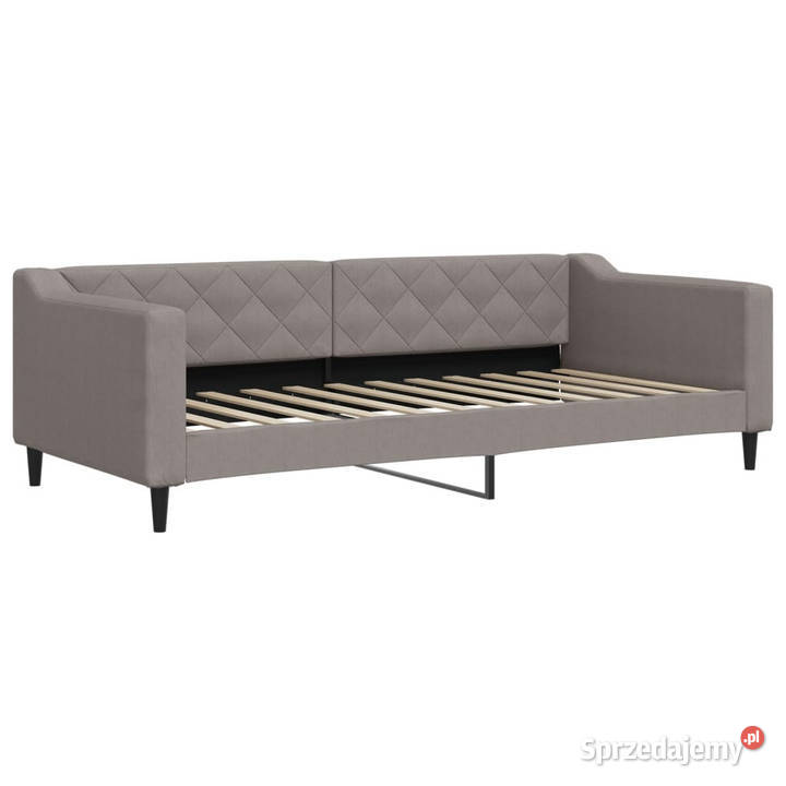 Sofa z funkcją spania kolor taupe obita tkaniną Warszawa
