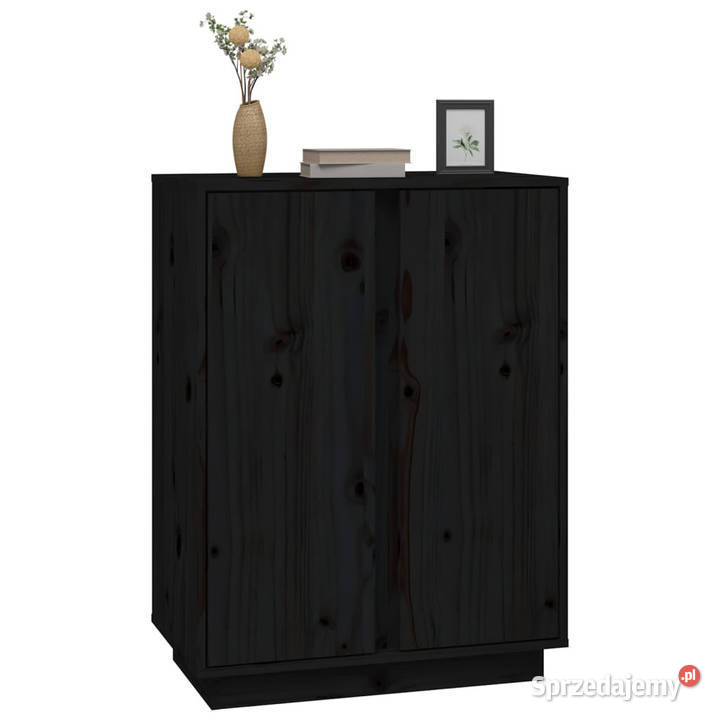 Szafka czarna 60x35x80 lite drewno sosnowe