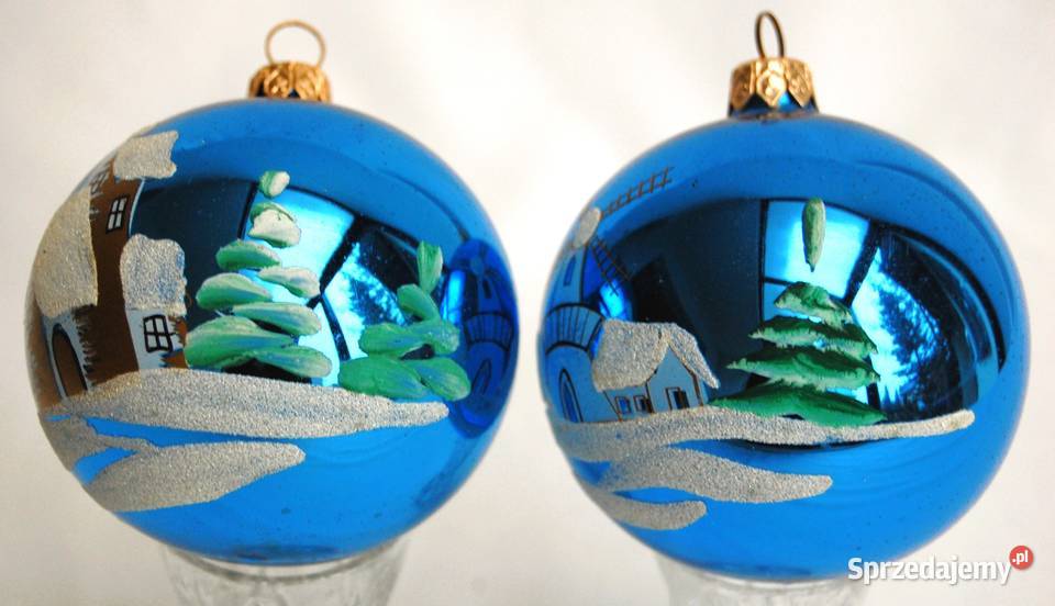 Bombki szklane choinkowe ręcznie malowane Lublin