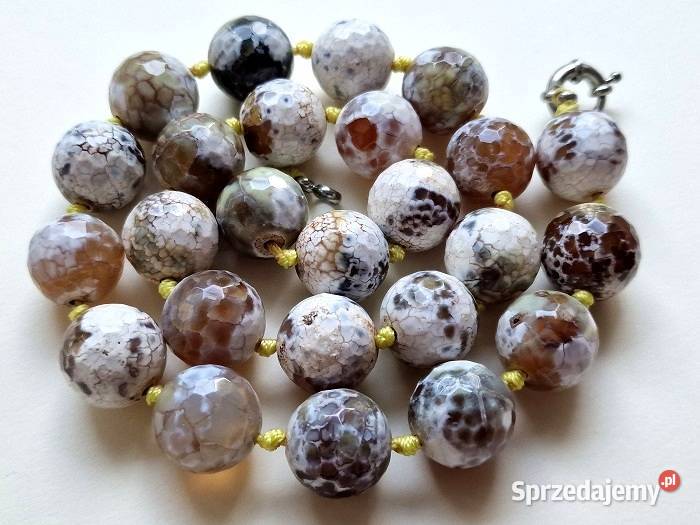 AGAT NATURALNY FROZEN FIRE NASZYJNIK ETNO ART Częstochowa