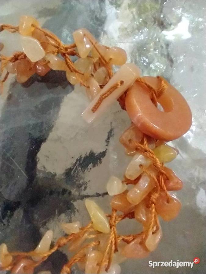 Naszyjnik naturalny kamień agat rękodzieło łódzkie Łódź sprzedam