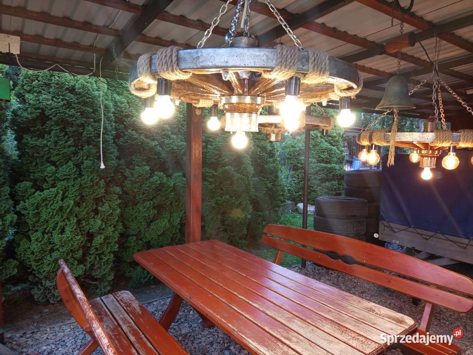 Żyrandol lampa oświetlenie z koła koło wozu Łańcut