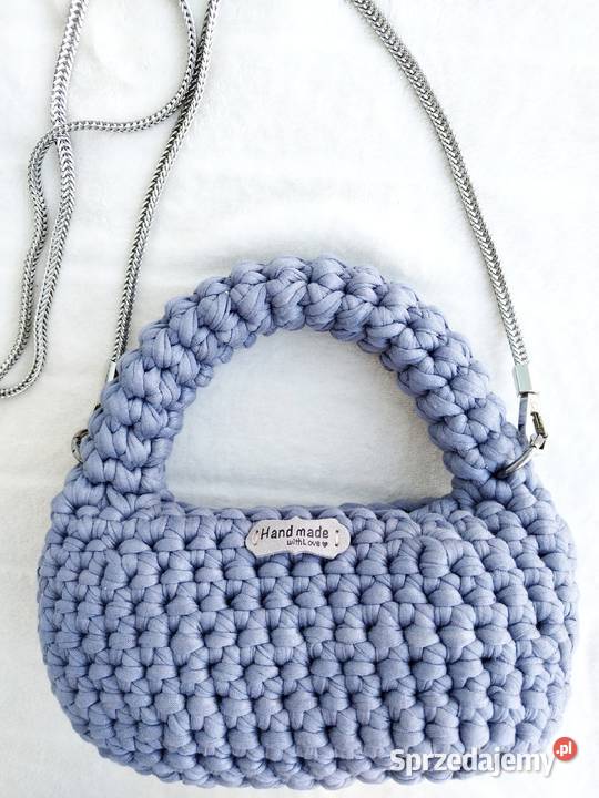 Torebka koszykowa crochet na łańcuszku Na ramię  Galanteria i dodatki łódzkie Piotrków Trybunalski