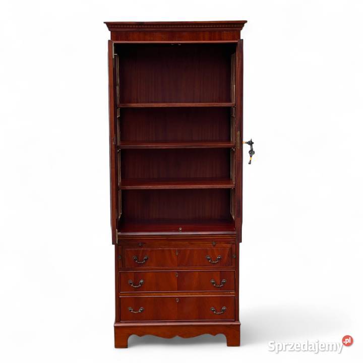 Angielska mahoniowa biblioteczka z pomocnikiem i Gryfice