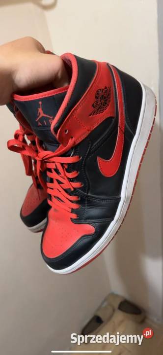 Buty Jordan 1 mid czarno czerwone Rybnik