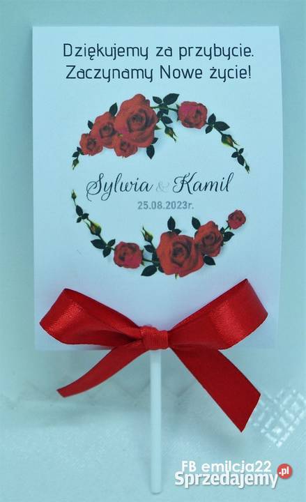 Lizaki podziękowanie gości Ślub Wedding Czerwony Zielona Góra