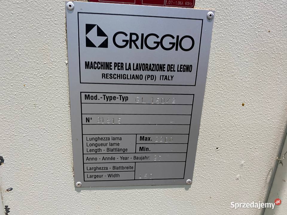 Szlifierka pionowa krawędziowa GRIGGIO GL 1502 Biznes i Przemysł Kalwaria Zebrzydowska