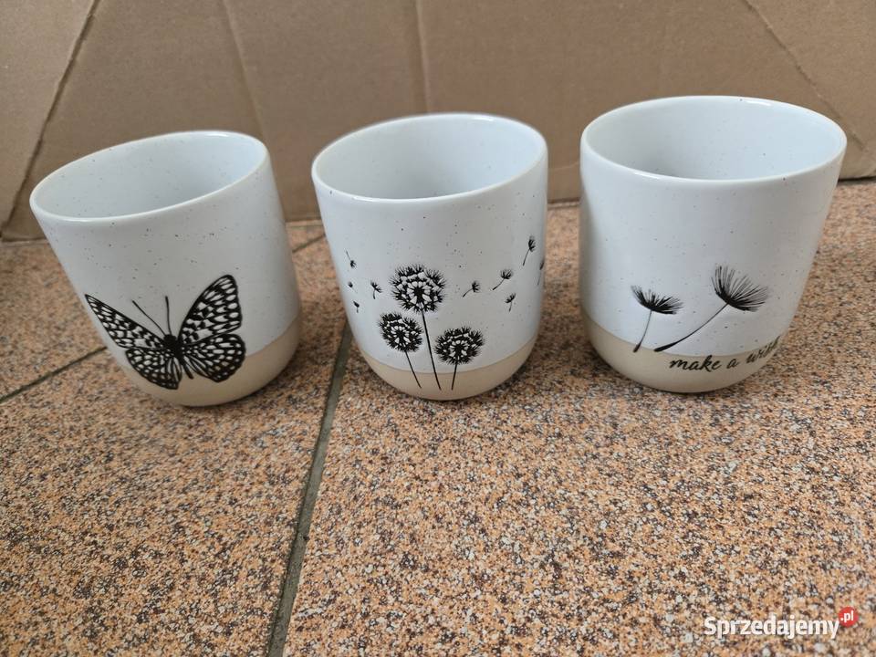 Zestaw 3 kubków Duo Tableware białobeżowych Czaplinek