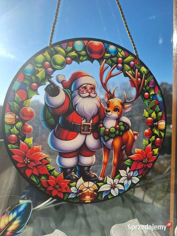 Witraż świąteczny na okno szybę dekoracja ozdoba wielkopolskie Kalisz sprzedam
