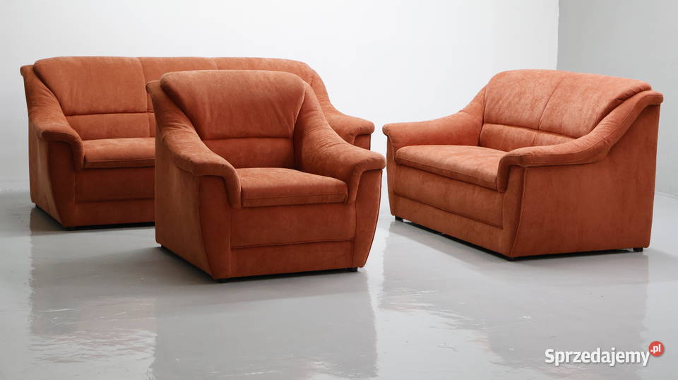 TŁŁ wygodny KOMPLET 321 zestaw sofy kanapy Rudy 88cm