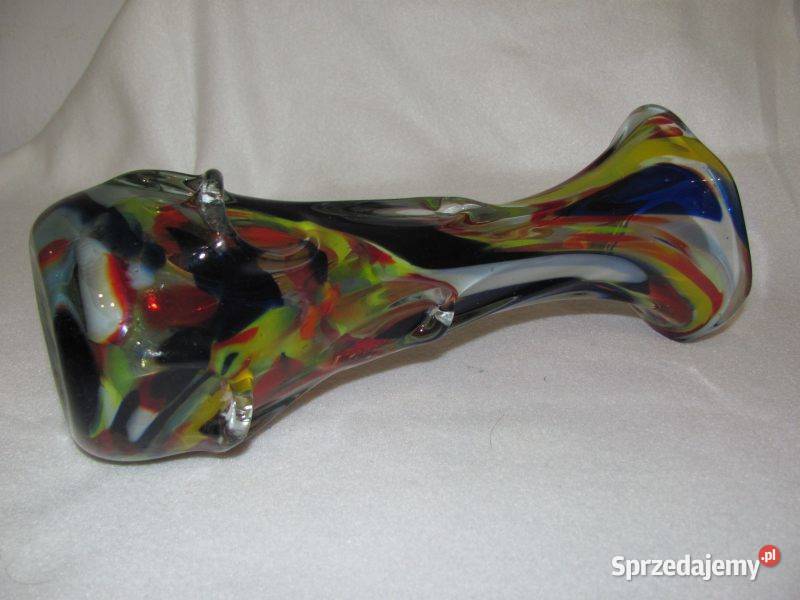 wazon flakon szklany kolorowy PRL wys 27 Zamość