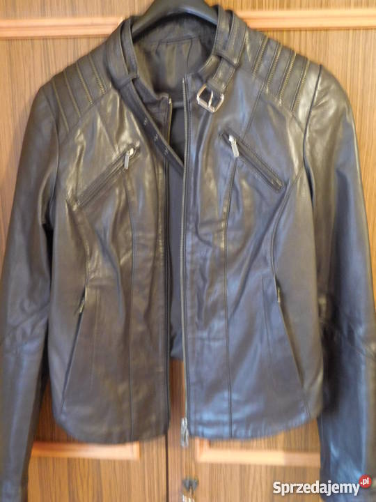 Kurtka damska wiosenna naturalna skóra ML Czarne