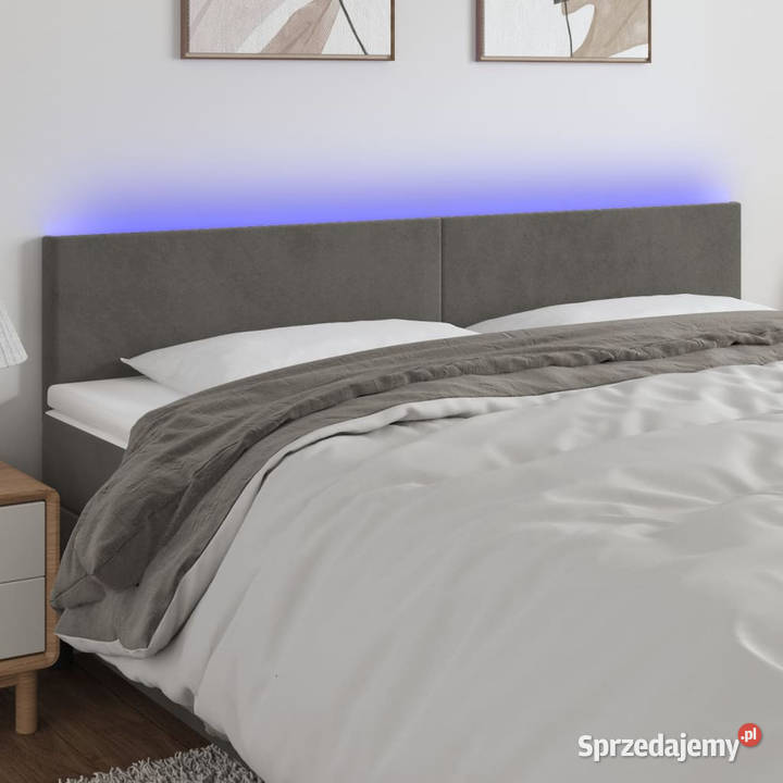 Zagłówek do łóżka z LED ciemnoszary 180x5x7888 Warszawa sprzedam