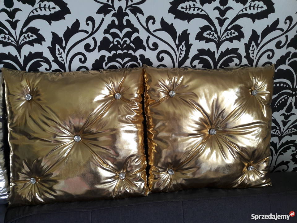 Poduszka srebrna złota Biała czarna glamour Przemyśl