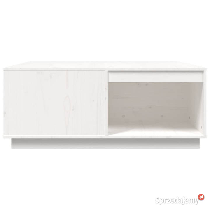 Stolik kawowy biały 100x101x405 lite drewno