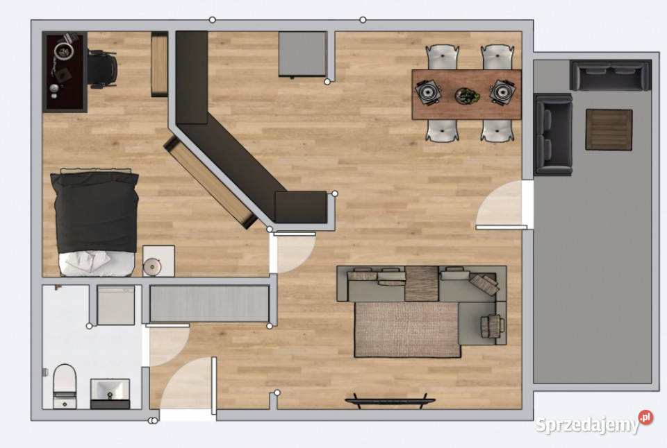 Przestronne 2 pokoje 49 m Balkon Garaż W pełni Łódź